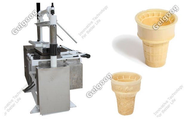 oblea cono de helado que hace la máquina